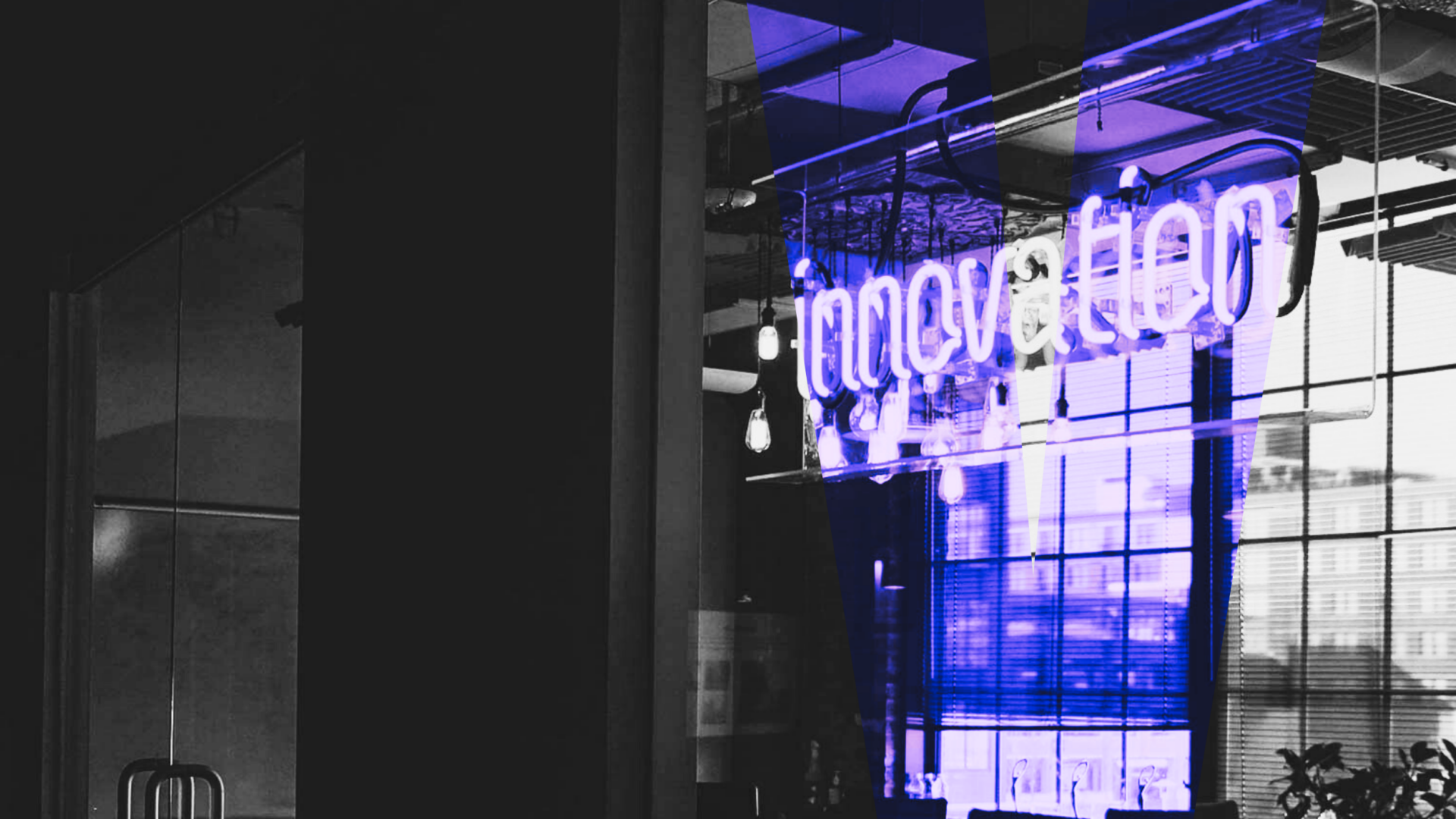 Neon sign that says innovation